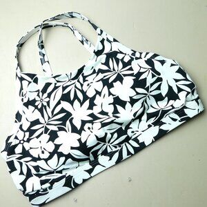 D-Cup Chlorine Resistant Scoopneck X-Back Sports Bra Bikini Top Swimsuit